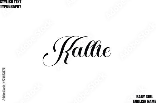 Female Name - in Stylish Cursive Typography Text Kallie