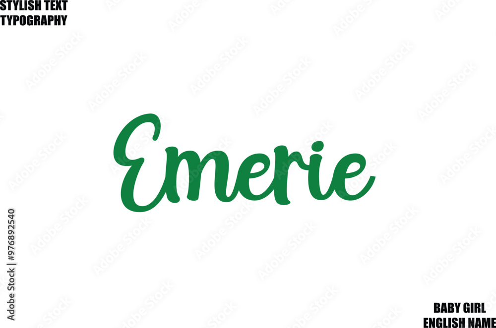 Female Name - in Stylish Cursive Typography Text Emerie Female Name - in Stylish Cursive Typography Text Emerie