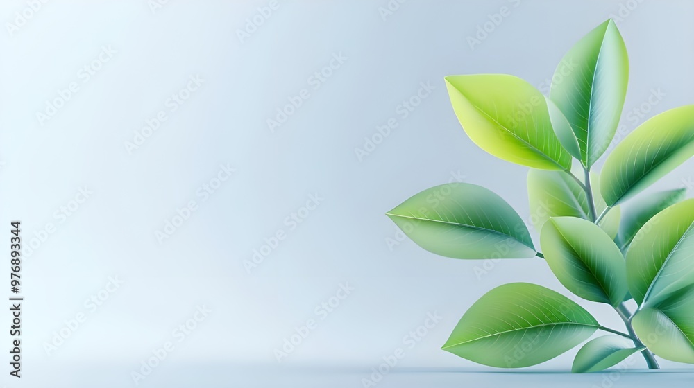Green Plant having green leap with green and blue background Green Plant having green leap with green and blue background