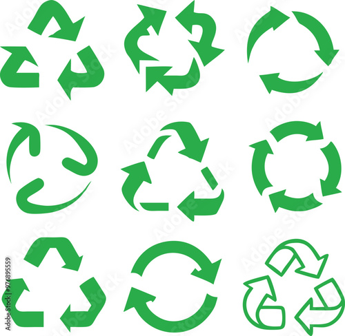 Recycling icon collection. Vector 