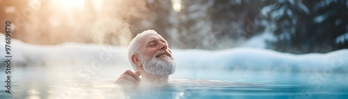Elderly Man Relaxing in a S...