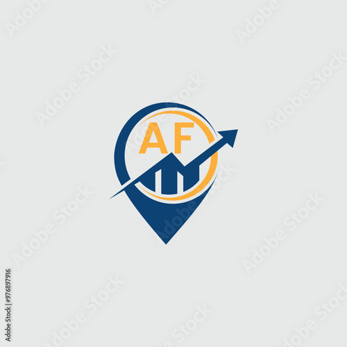 AF Logo with Upward Arrow and Location Pin Symbol for Business Growth, AF financial logo design template Free Download AF Logo with Upward Arrow and Location Pin Symbol for Business Growth, AF financial logo design template - GFXLoad