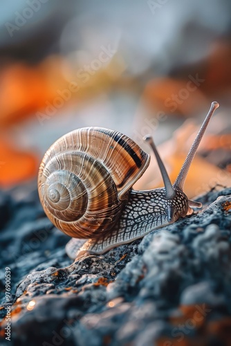 Gorgeous macro shot of snail in 4k ultra HD High Quality