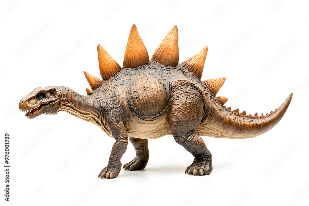 Dinosaur Stegosaurus isolated on white background, prehistoric creature