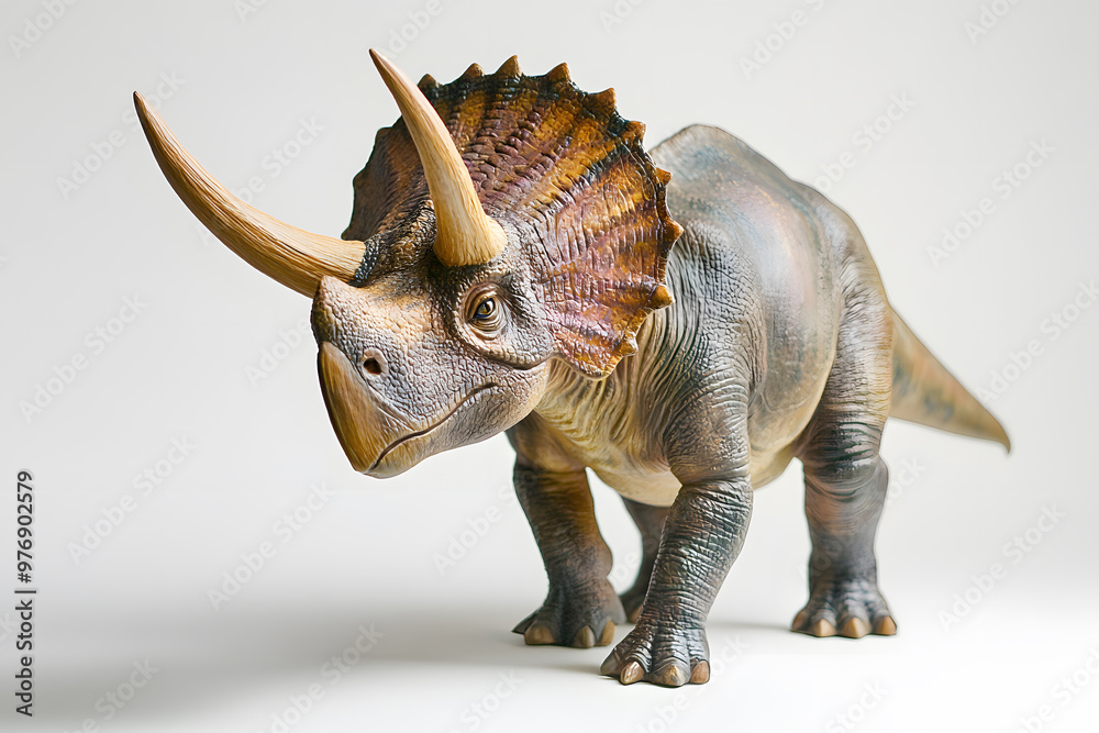Fototapeta premium Realistic Triceratops isolated on white background
