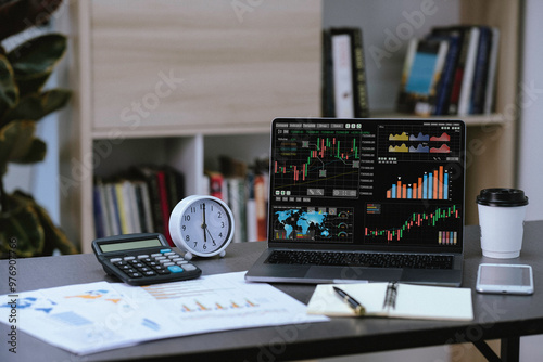 Trading stock, stock market, business graph, trading investment, broker, stock exchange market.