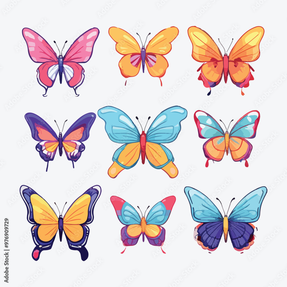 a collection of Color flying butterflies seamless pattern. with different colors and colors. Spring summer seasons butterfly vector border design a collection of Color flying butterflies seamless pattern. with different colors and colors. Spring summer seasons butterfly vector border design