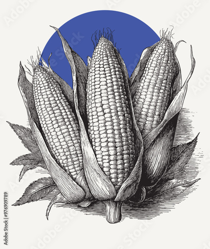 Vintage engraving of bunch ...