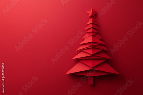 modern christmas backdrop with simple shapes forming a christmas tree