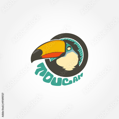 Logo Illustration Mascot Of Toucan With Illustration Of Basket Ball