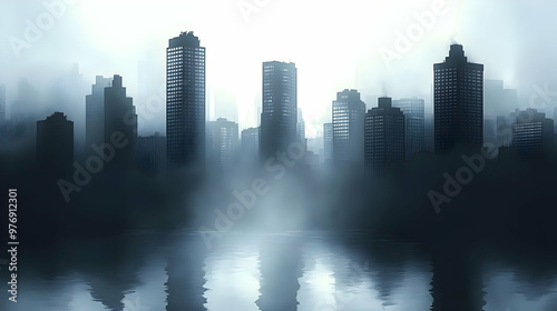A city skyline with tall bu...