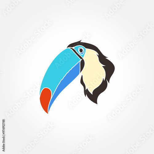 Logo Illustration Mascot Of Toucan With Lining