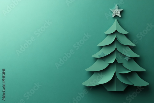 modern christmas backdrop with simple shapes forming a christmas tree