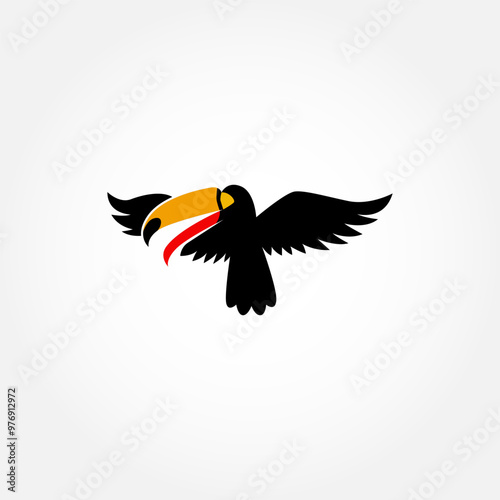 Logo Illustration Mascot Of Toucan With Illustration Of Basket Ball