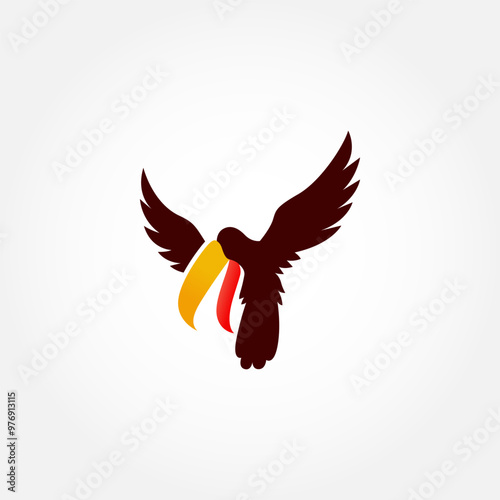 Logo Illustration Mascot Of Toucan With Illustration Of Basket Ball