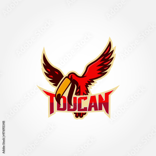 Logo Illustration Mascot Of Toucan With Illustration Of Basket Ball