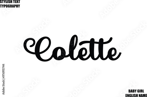 Colette Female Name - in Stylish Cursive Typography Text photo