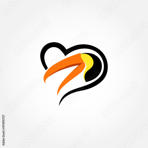 Logo Illustration Mascot Of Toucan With Illustration Of Basket Ball