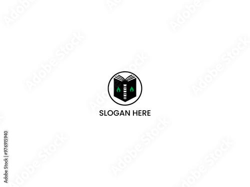 abstract book logo design vector