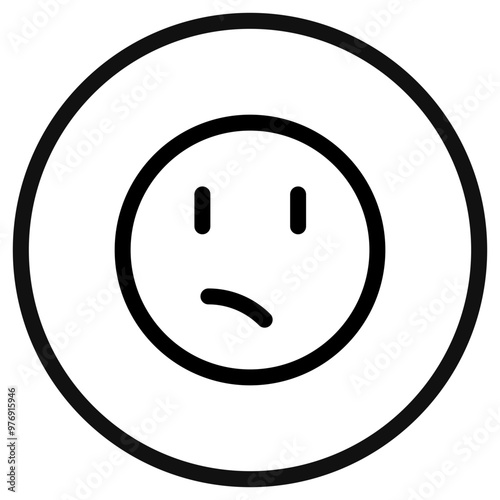 Editable confused, worried, sad, frowned face vector icon. Part of a big icon set family. Perfect for web and app interfaces, presentations, infographics, etc