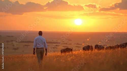 A guided safari in the Maasai Mara, capturing breathtaking views of the Great Migration.