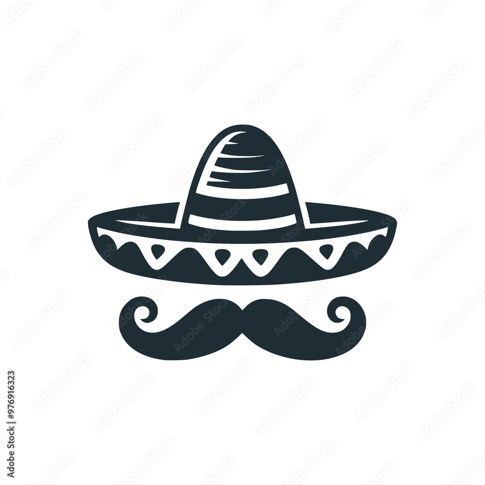 sombrero moustache culture logo vector illustration template design sombrero moustache culture logo vector illustration template design