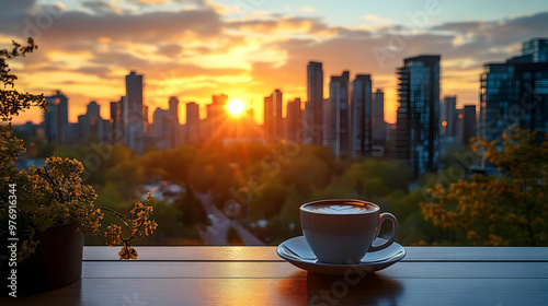 A cup of coffee on a balcon...