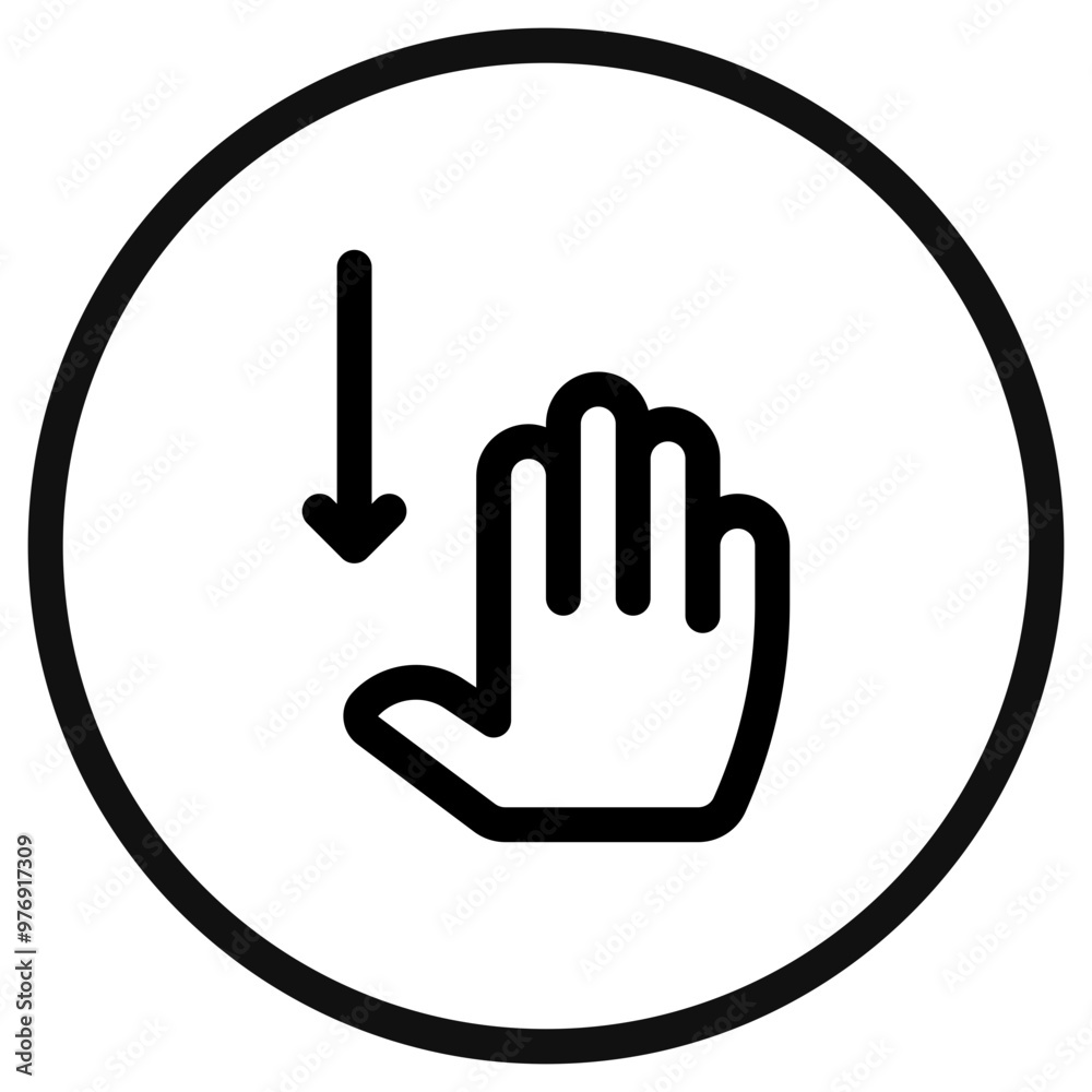 Editable four fingers swipe down vector icon. Part of a big icon set family. Perfect for web and app interfaces, presentations, infographics, etc Editable four fingers swipe down vector icon. Part of a big icon set family. Perfect for web and app interfaces, presentations, infographics, etc
