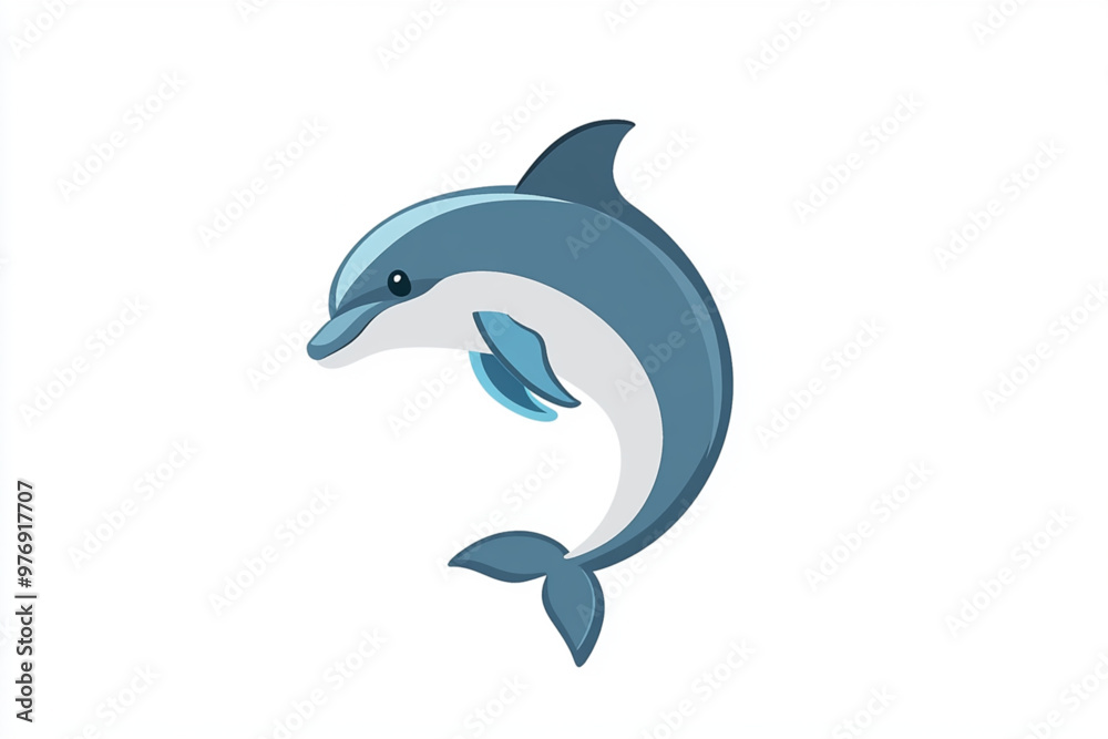 A Vector stylized logo of dolphin , isolated on white background A Vector stylized logo of dolphin , isolated on white background