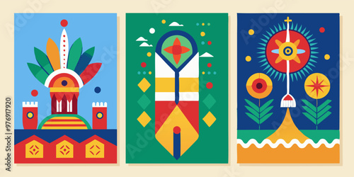 Ethiopian-inspired abstract minimalist posters collection for art and design