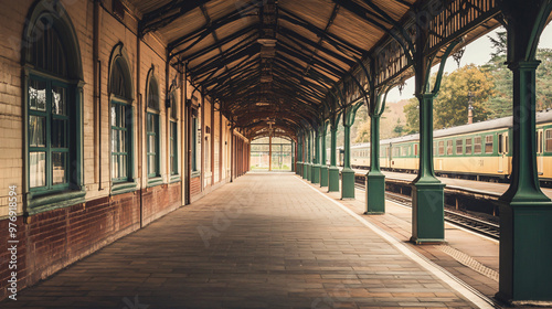 A historic railway station with classic design and vintage charm.