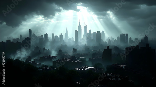 A dramatic silhouette of a ...