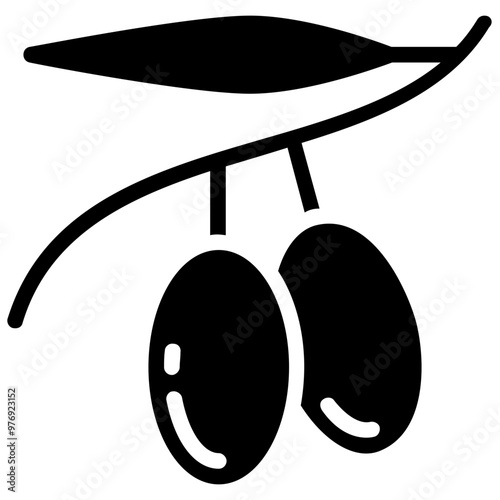 olive glyph vector icon