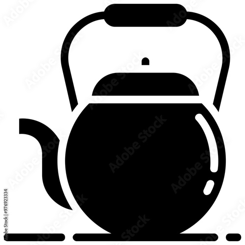 tea pot glyph vector icon