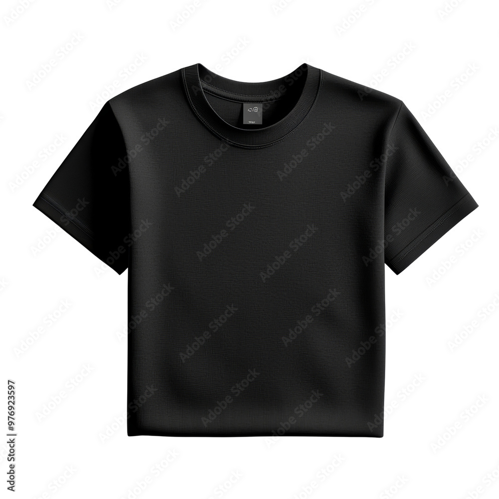 Plain black t shirt on a transparent background for clothing design Plain black t shirt on a transparent background for clothing design