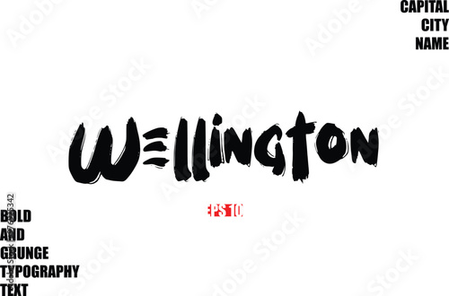 Wellington Of City Name Modern Bold Rough Grunge Text Typography