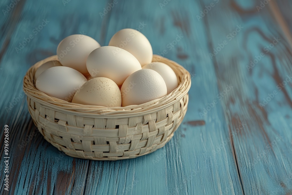 A wicker basket filled with brown and white eggs. Isolated on a white background. Perfect for Easter, cooking, or farm-related themes.. Beautiful simple AI generated image A wicker basket filled with brown and white eggs. Isolated on a white background. Perfect for Easter, cooking, or farm-related themes.. Beautiful simple AI generated image