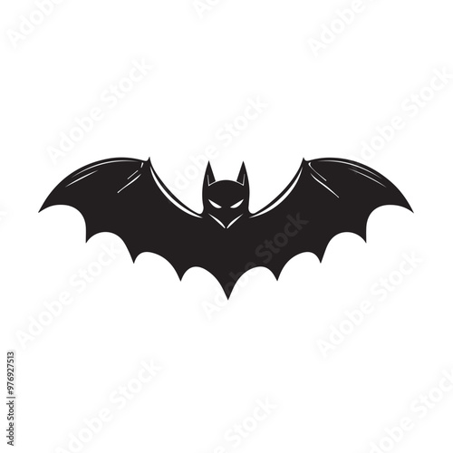 Bat in cartoon, doodle style . Image for t-shirt, web, mobile apps and ui. Isolated 2d vector illustration in logo, icon, sketch style, Eps 10, black and white. AI Generative photo