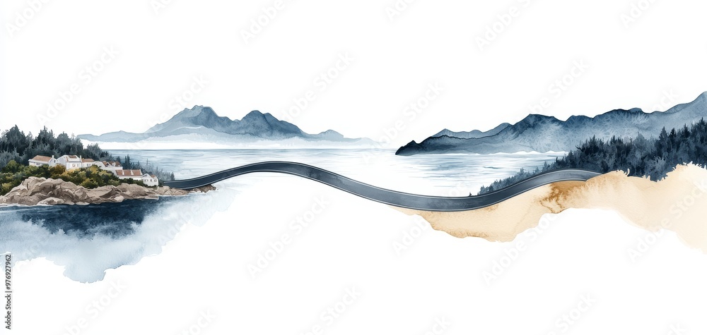 Envision an aerial view road trip above a coastal route, with the sparkling ocean on one side and quaint seaside villages on the other. Envision an aerial view road trip above a coastal route, with the sparkling ocean on one side and quaint seaside villages on the other.
