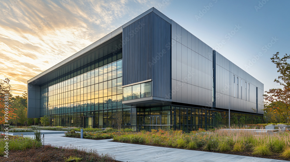 A high-tech laboratory building with cutting-edge design. A high-tech laboratory building with cutting-edge design.