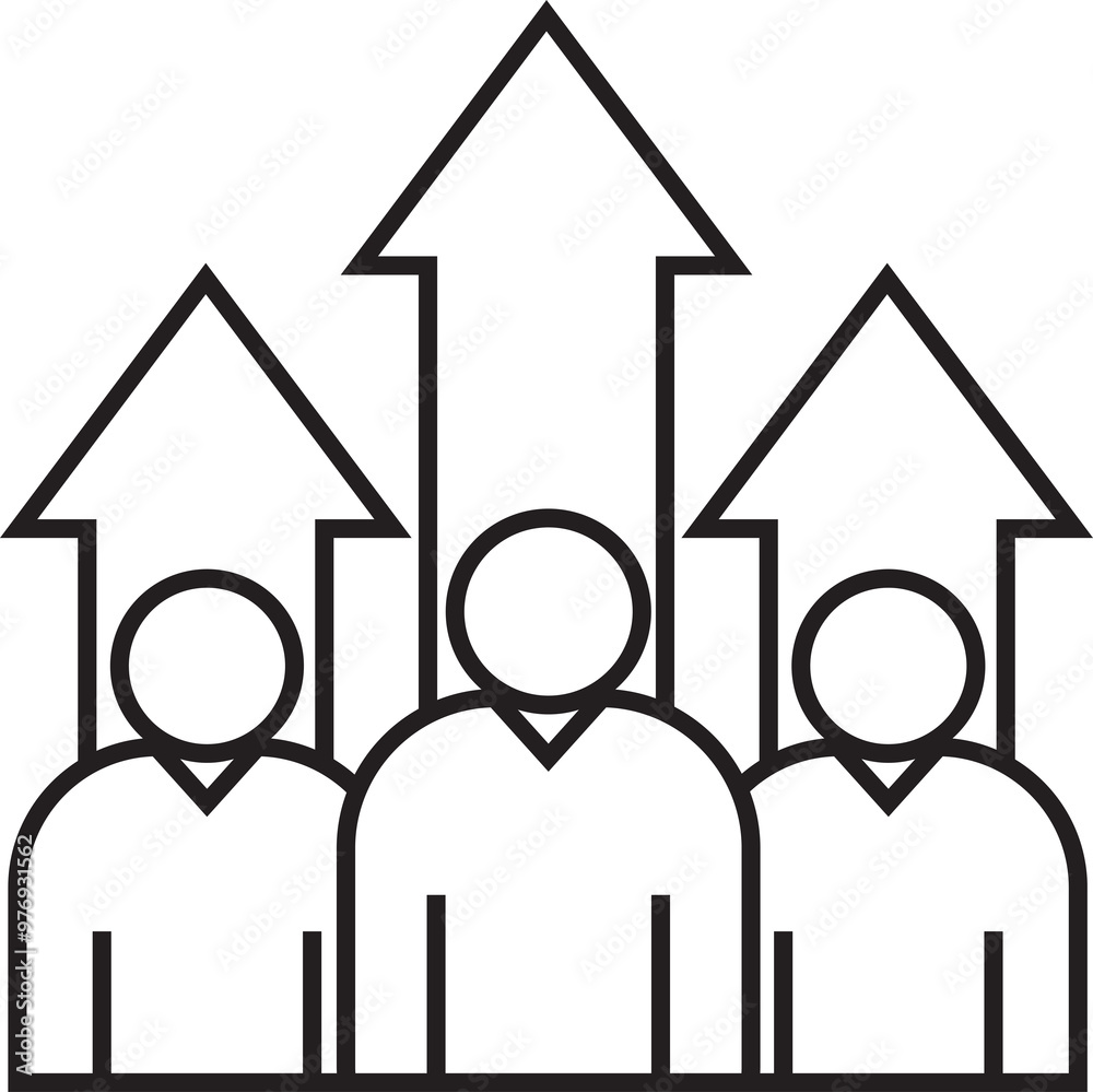 Group of People and Arrows Icon
Group of People and Arrows Icon