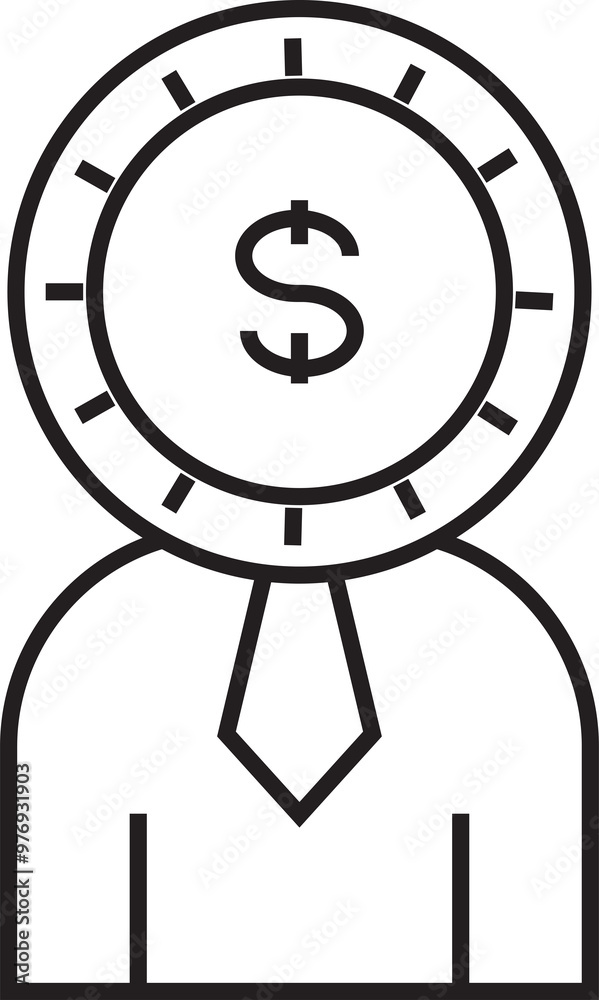 Businessman with Money Head Icon
Businessman with Money Head Icon