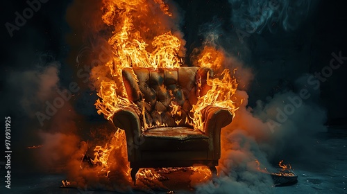 Armchair with the spread of fire the pitfall