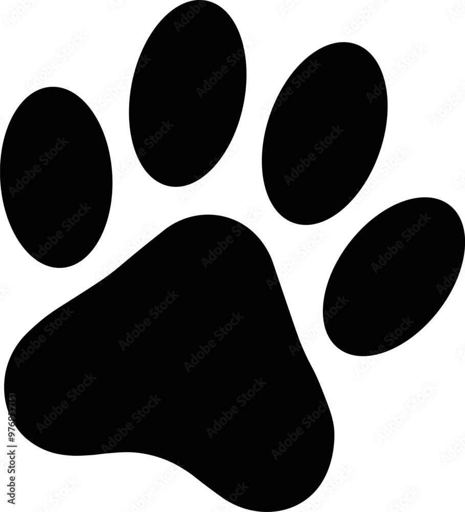 Illustration of a pet footprint. Art for veterinary clinic or pet shop Illustration of a pet footprint. Art for veterinary clinic or pet shop