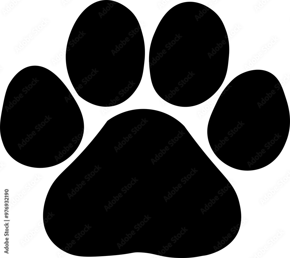 Illustration of a pet footprint. Art for veterinary clinic or pet shop Illustration of a pet footprint. Art for veterinary clinic or pet shop
