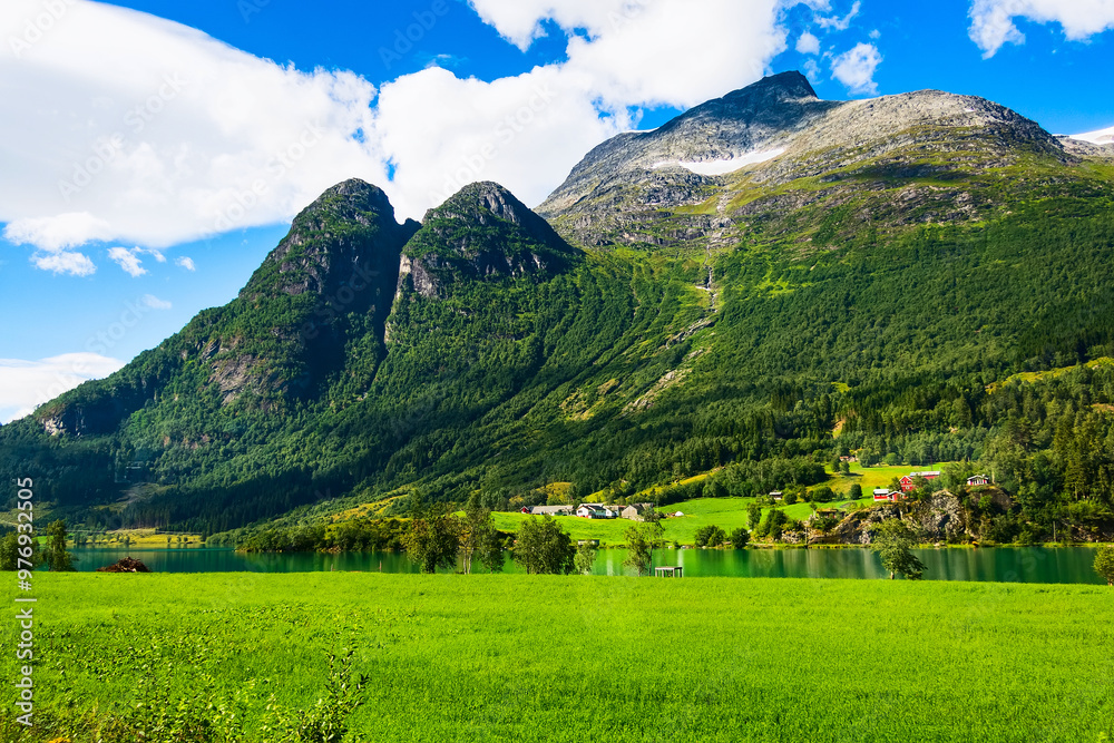 Obraz premium Norway Nordfjord panorama and mountain landscape
