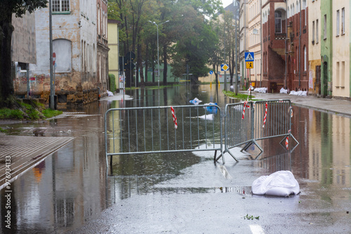 Dolny Śląsk - powódź na ulicy miasta photo