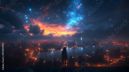 A lone figure stands on a r...