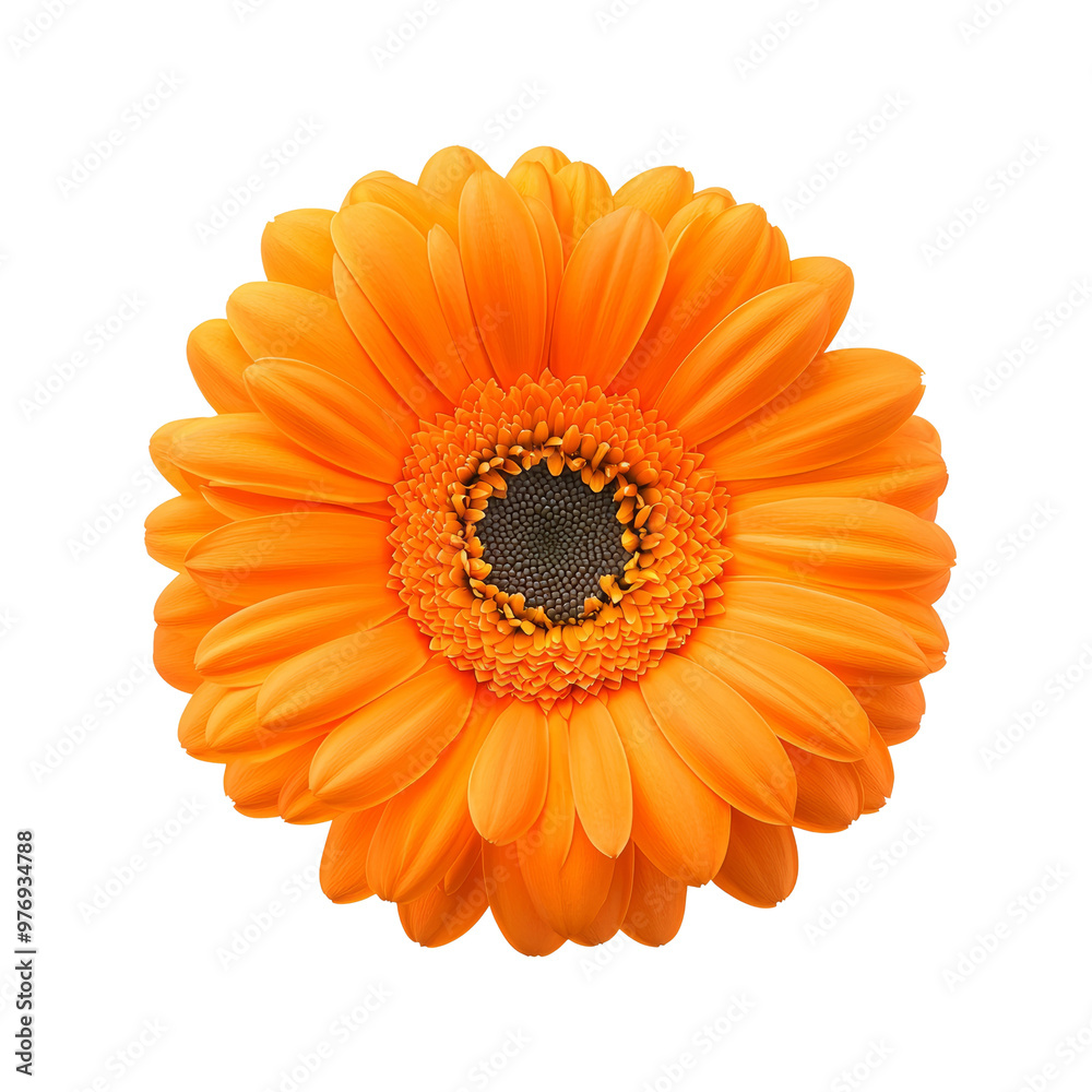 Bright orange gerbera daisy flower on a black background Bright orange gerbera daisy flower on a black background