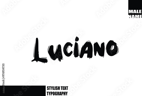 Baby Boy Name In Bold Grunge And Rough Brush Text Typography Luciano photo